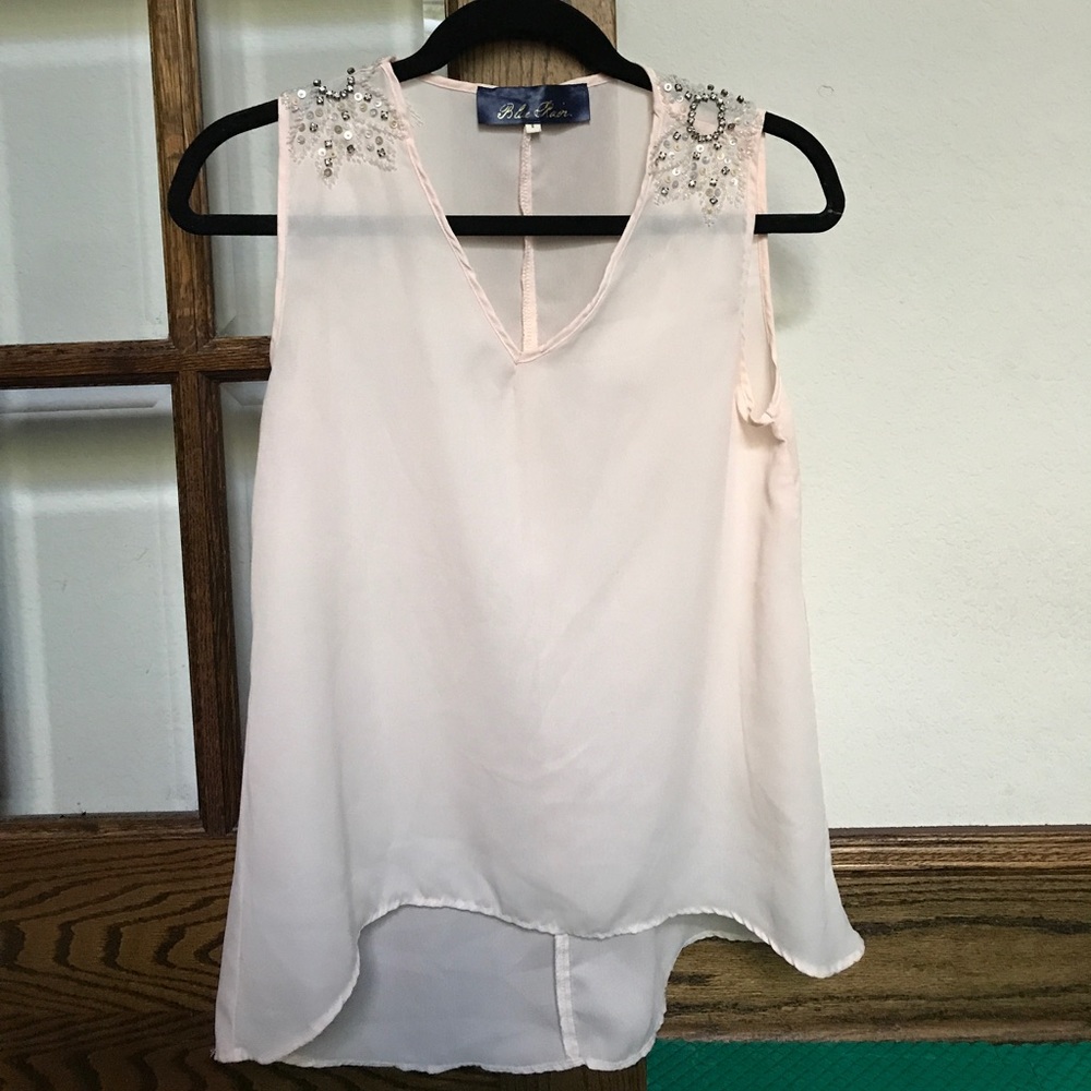 V neck Pink Blouse
